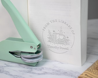 Custom Book Embosser/Personalized Book Stamp/Library embosser stamp/From the Library of /Self Inking Stamp/Book Lover Gifts