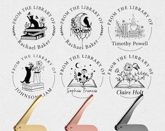Custom Book Embosser, Personalized Library Stamp, Book Lover Gift