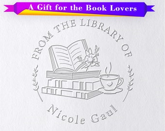 Personalized Book Embosser|Custom Book Stamp|Library Embosser|From the Library of Book Embosser|Book lover Gift