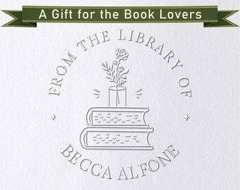 Custom From the Library of Book Embosser/Personalized Book Stamp/Library Embosser/From the Library of Stamp/Book Embosser Personalized