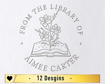 Custom From the Library of Book Embosser/Personalized Book Stamp/Library Embosser/From the Library of Stamp/Book Embosser Personalized