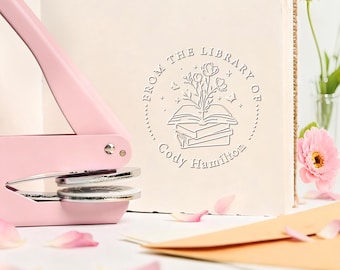 Book Embosser Personalized - Custom Ex Libris Book Stamp/Library Logo Embosser Stamp Tool/The Perfect Unique Christmas Gift for Book Lovers