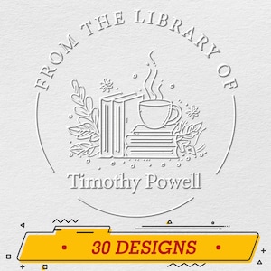 Embosseur de livres personnalisé/Tampon de livre personnalisé/Timbre de gaufrage de bibliothèque/De la bibliothèque de/Tampon auto-encreur/Cadeaux pour les amateurs de livres