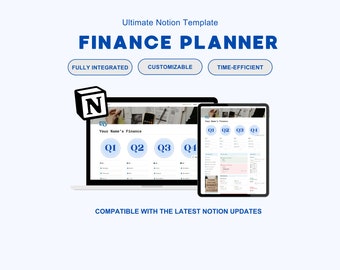 Notion Finance Planner Template, Ultimate Notion Income and Expense Tracker, Notion Budget Tracker, Notion Template for Personal Finance.