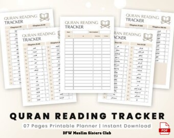 2026 Quran Reading Tracker Printable Planner PDF A4 A5 Journal Muslim Daily Planner iPad Spiritual Template Ramadan Eid Notebook Digital
