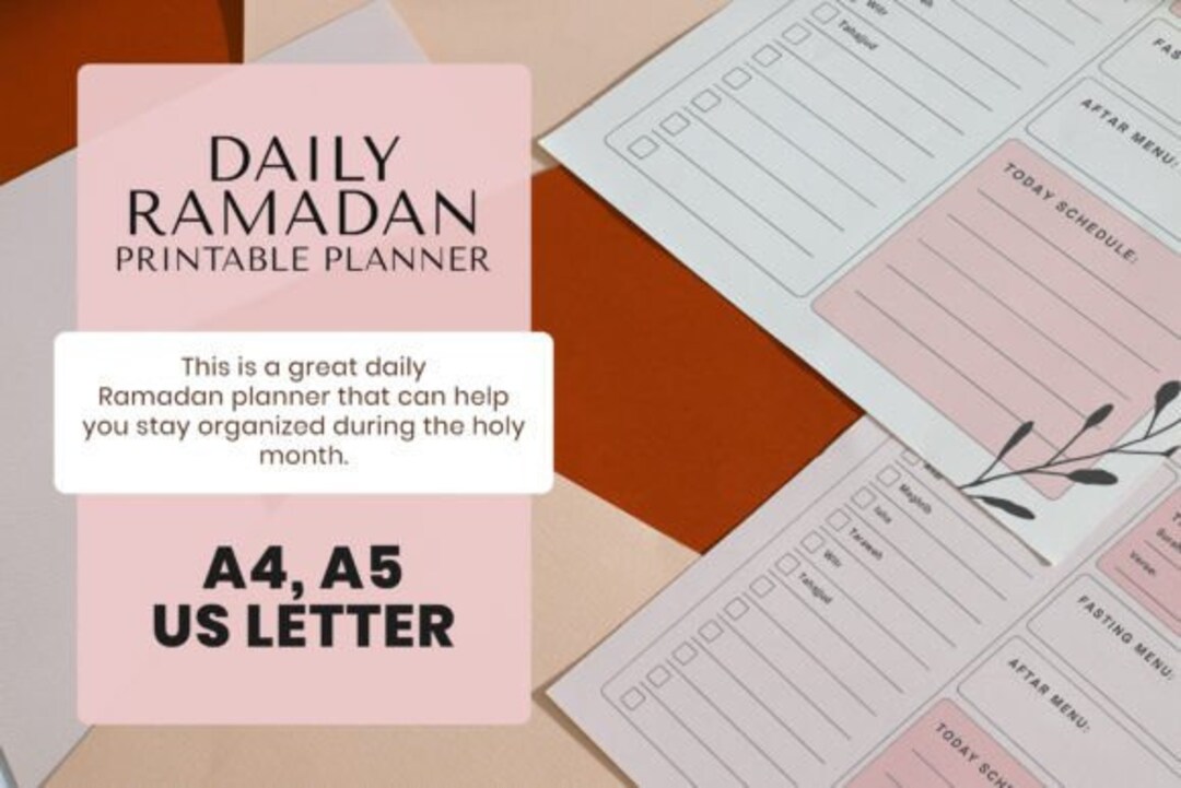 2025 Daily Ramadan Printable Planner PDF Pink Journal Tracker Muslim ...