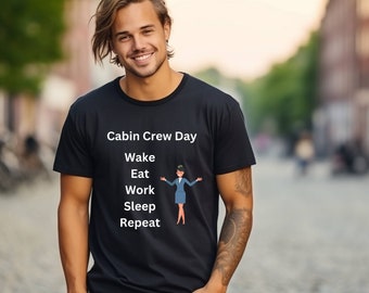 Cabin Crew Tshirt, Fabulous World of Flight Attendants, Eat Sleep Repeat, Fun Flight Attendant, Cabin Crew Fun Shirt, Flight Attendant,