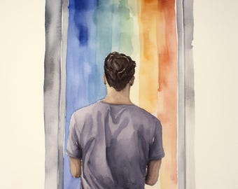 Gay Art, Coming Out, Gay Men Prints, Queer Wall Art, Great Gay Gifts, Gay Wall Poster, Gay Prints, Gay Men Posters, Satin 210 gsm, Gay Love
