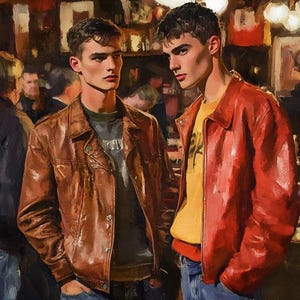 Poster d&#39;arte gay Poster gay vintage pronti da appendere, Cruising leather bar Gay Lovers, Stampe gay, Gay Wall Gay Gifts, Gay 1970&#39;s Male Lovers