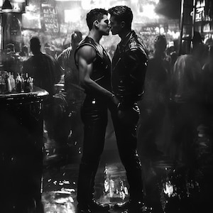 Poster d&#39;arte gay Poster gay vintage pronti da appendere, Cruising leather bar Gay Lovers, Stampe gay, Gay Wall Gay Gifts, Gay 1970&#39;s Male Lovers