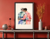 Gay Art I Boho  Prints I Gay Gifts I Satin Posters I Size up to 24 x 36 I Gay Lovers I Gay Wall Art I Gay Posters I Gay Images I Queer Art