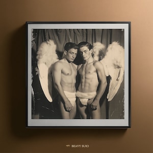 Gay Art, Gay Angels, Gay Print, Gay Wall Art, 1920s Photos, Gay Gifts, LGBTQ+ Wall Poster, Gay Pop Art, Gay Art Deco, Printable Wall Art