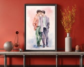 Gay Art I Boho Prints I Gay Art I Satin Posters I Size up to 24 x 36 I Gay Lovers I Gay Wall Art I Gay Posters I Gay Images I Queer Art