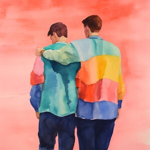 Gay Boho Ready to Frame Prints, Rainbow, Gay Art, Satin Posters 210gsm, Gay Lovers, Gay Print, Gay Posters, Gay Images, Gay Guys
