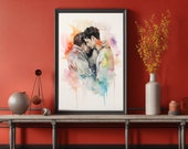 Gay Art I Gay Lovers I Boho Prints I Gay Housewarming I Satin Posters I Size up to 24 x 36 I Gay Wall Art I Gay Posters I Gay Images I Gay