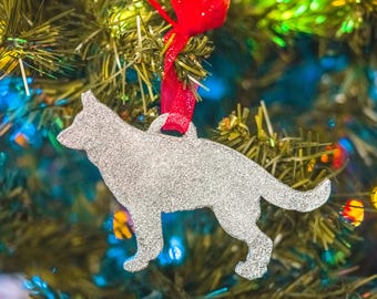 German Shepherd Christmas Ornament - Perfect Gift for Dog Lovers - Holiday Tree Decoration for Pet Parents - K9 Silhouette Ornament