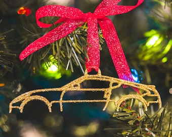 Gold Nissan 370Z Christmas Ornament: Holiday Decoration for Car Enthusiasts