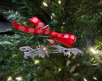 Porsche 911 GT3RS Silver Christmas Ornament - Holiday Gift decoration for Gearheads / Auto Enthusiasts, Celebrate your legendary ride!