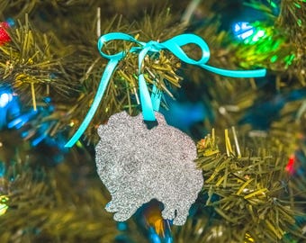 Pomeranian Christmas Ornament Silhouette - Holiday decoration for Roommates / Dog lovers, Celebrate your loyal K9 companion!