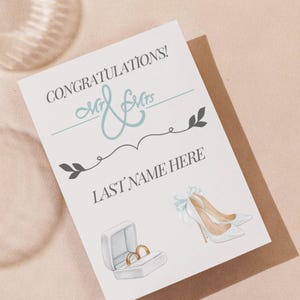Carte de mariage personnalisable félicitations