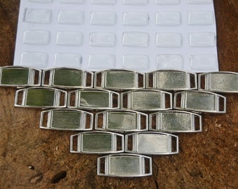 30 Ciondoli Paracord Ovali Vuoti Con Adesivi Epossidici &ndash; 12x16 Mm &ndash; Slab 12