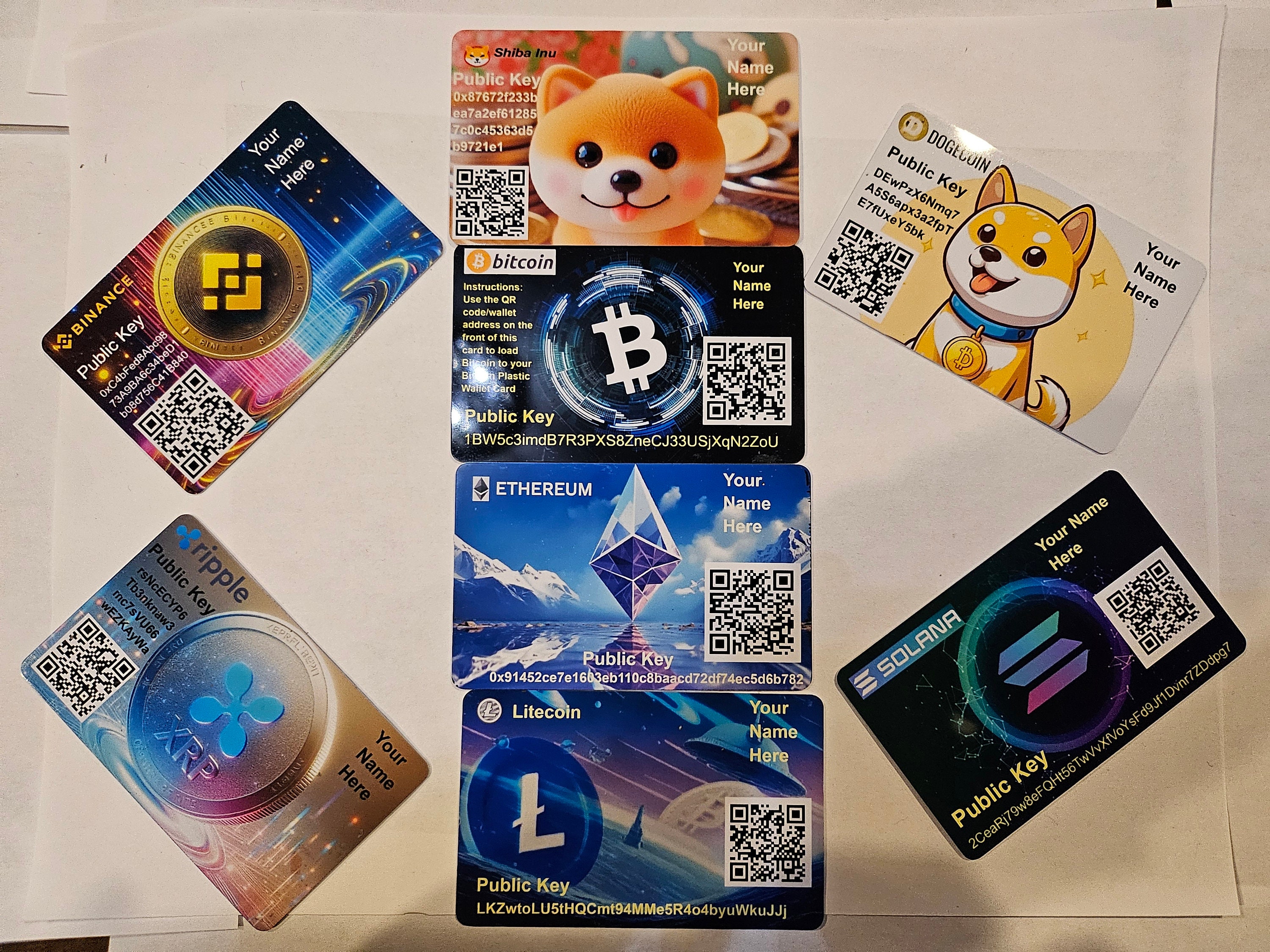 Ethereum Cold Storage Wallet, Crypto, Credit Card Size Paper Wallet, With Optional Customization