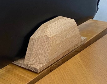 Laptop Stand Oak Wood Vertical