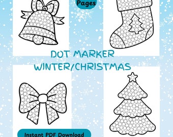 Dot Marker Printable, Dot Marker Winter, Dot Marker Christmas, Do a Dot Activity, Homeschool Printable, Preschool Activity
