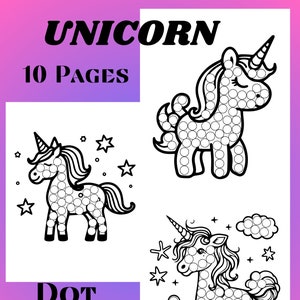 Dot Marker Printable, Dot Marker Unicorn, Do a Dot Activity, Homeschool Printable, Preschool Activity