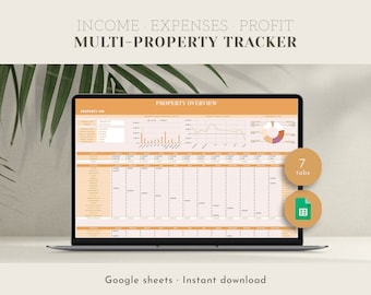 Spreadsheet voor het bijhouden van verhuur van meerdere eigendommen Airbnb-boekhouding google-sheets sjabloon voor het bijhouden van inkomsten en uitgaven van verhuurders echte staat google-sheets