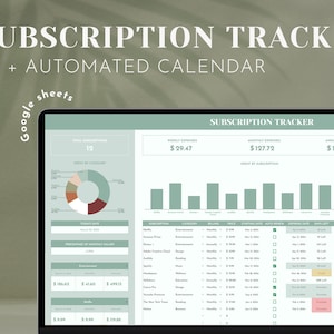 Monthly subscription tracker google sheets membership management calendar expense tracker spreadsheet subscription organizer template