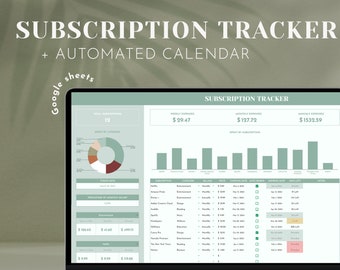 Monthly subscription tracker google sheets membership management calendar expense tracker spreadsheet subscription organizer template