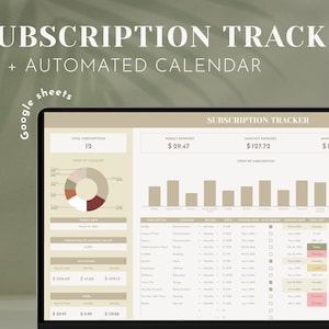 Monthly subscription tracker google sheets membership management calendar expense tracker spreadsheet subscription organizer template