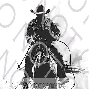 Arte láser rústico del oeste: retrato en madera de alto contraste (vaquero a caballo) - Archivo de grabado láser