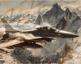 Ilustración vectorial de un avión de combate, archivo listo para xTool S1 (digital)