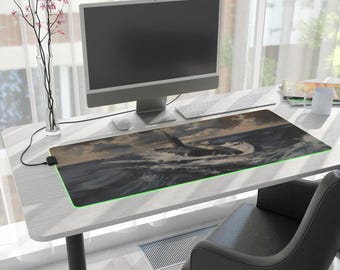 Alfombrilla de ratón LED para juegos con diseño de submarino naval