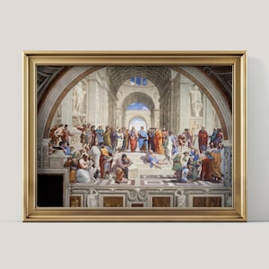 La Scuola di Atene di Raffaello / Stampa d&#39;arte rinascimentale, Stampa d&#39;arte classica, Arte della parete stampabile, Arredamento della casa, Idea regalo, Download digitale