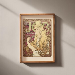 Job by Alphonse Mucha (1896) | Art Nouveau Print, Vintage Poster Print, Vintage Ad Print, Printable Wall Art, Home Décor, Digital Download