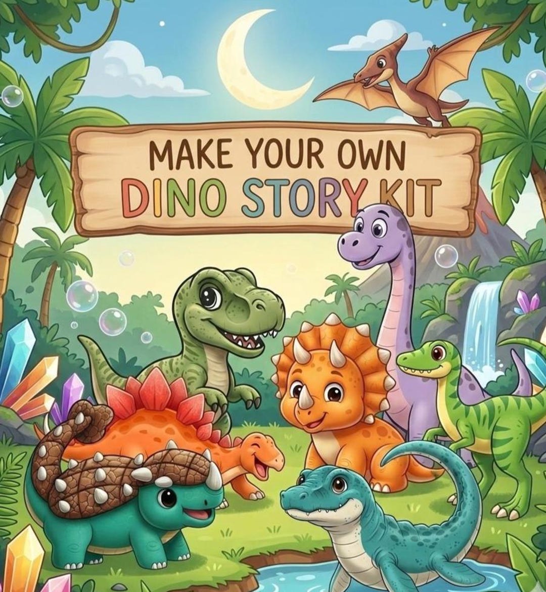 Printable Make Your Own Dino Story Kit for Kids | Dinosaur Story ...