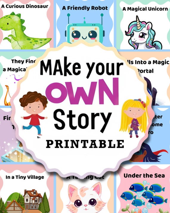 Printable "Make Your Own Story" Kit for Kids – Create Your Own Adventure | Bedtime Story Kit | Classroom Activity | Educational Tools