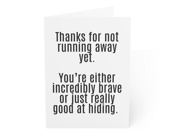 Funny Anniversary Card, Sarcastic Anniversary Card, Funny Relationship Card, Greeting Card - envelope included!