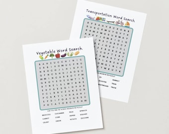 Kids Bundle mit Wortsuche | Spaß lehrreiche Printable für Kinder | Wortsuche für Kinder | 5 Wortsuchrätsel | Digitaler Download