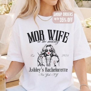 Mob Wife Bachelorette Shirt, Custom Mafia Wife Social Club Tee, Personalized Bach Party T-Shirt