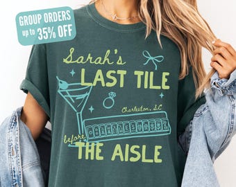 Mahjong Bachelorette Shirts, Personalized Last Tile Before The Aisle Tee, Bride Mahj Party Shirt, Girls Trip Wedding Weekend Gift