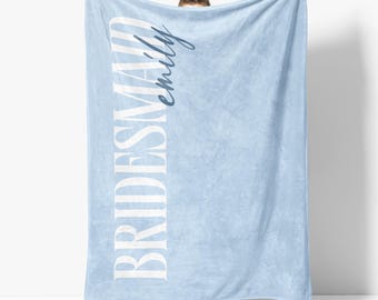 Personalized Bridesmaid Blanket, Custom Bridal Party Name Throw, Bridesmaid Proposal Gift