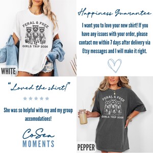 Feral Girls Trip Shirts 2026, Funny Raccoon Gang T-Shirt, Girl Vacation Weekend Matching Travel TShirts, Airport Besties Group Shirt immagine 11