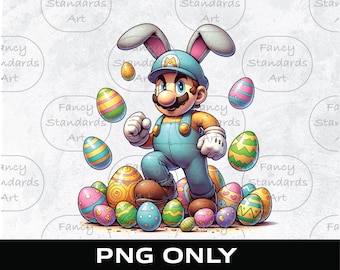 Mario Bros Easter Design PNG| Easter Design for Children| Easter Art for Kids|Mario Brothers