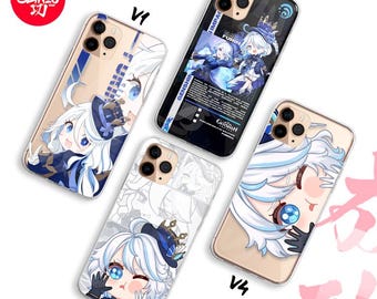 Capa para celular Genshin Impact Chibi Furina para iPhone, Samsung e Android - Capa protetora estética