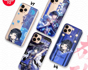 Capa para celular Genshin Impact Yelan para iPhone Samsung Android, capa protetora estética