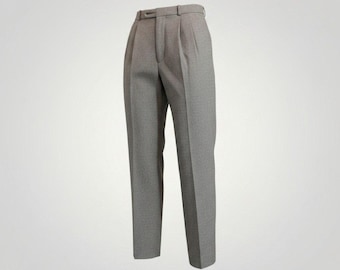 Liz Claiborne Wool Trousers Women 6 Grey Pleated High Waist Tapered Vintage Pant